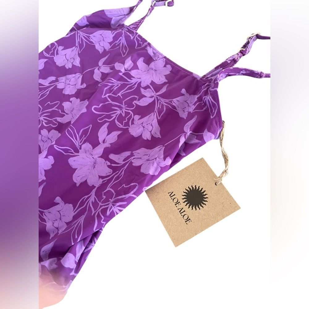 Aloe Aloe Cheeky XL Purple Floral One-Piece Swimsuit - Picture 6 of 7